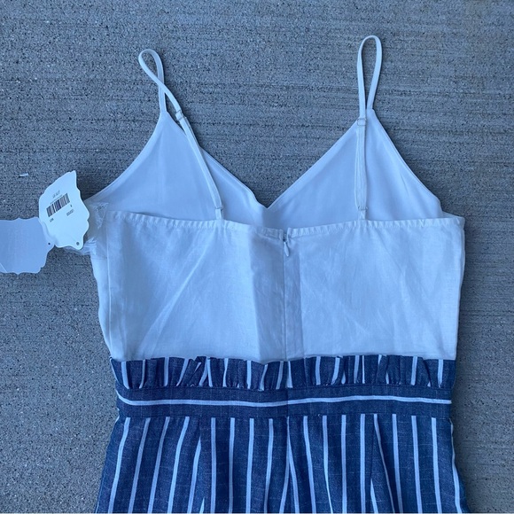 NWT Altar’d State Striped Pant Wide Leg Jumpsuit in Blue & White / Medium - Picture 4 of 12